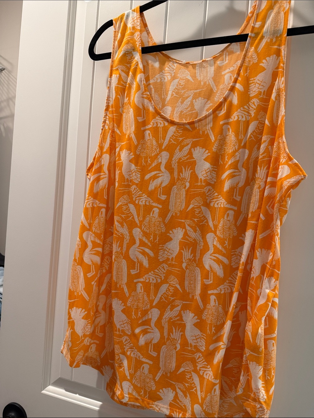 Relaxed Orange Tropical Print Tank Top - Women